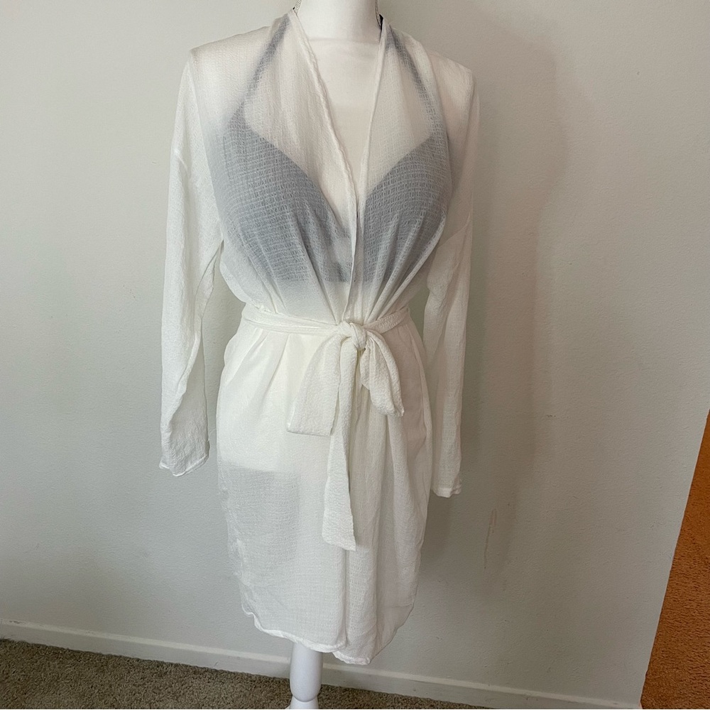 White bathing suit cover